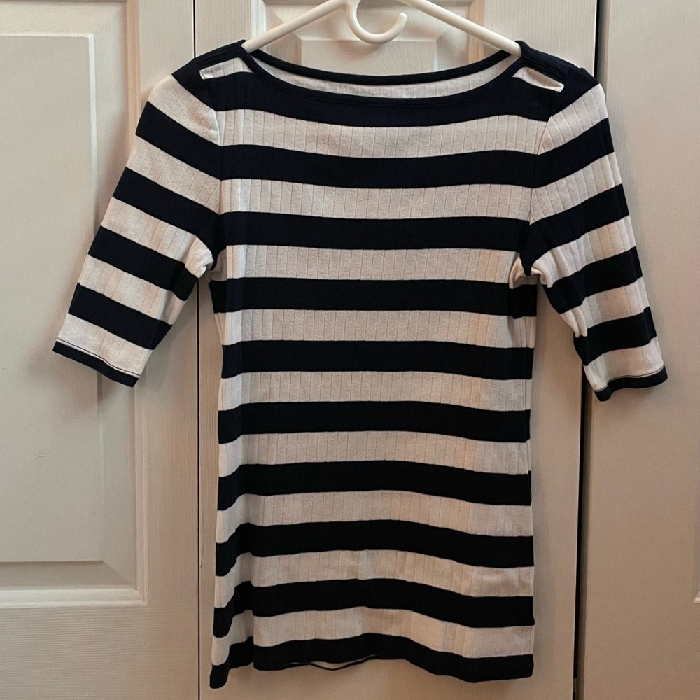 Old Navy Black and White Striped Shirt